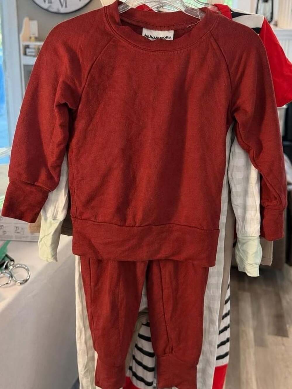 Bamboo Kaleidoscope Baby Jogger 2 Pc Set Size 6-12M Burgundy